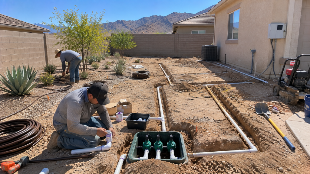 el-paso-irrigation-install-trenching-zone-valves-crew